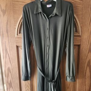LuLaRoe Ellie Olive Long Sleeve Dress